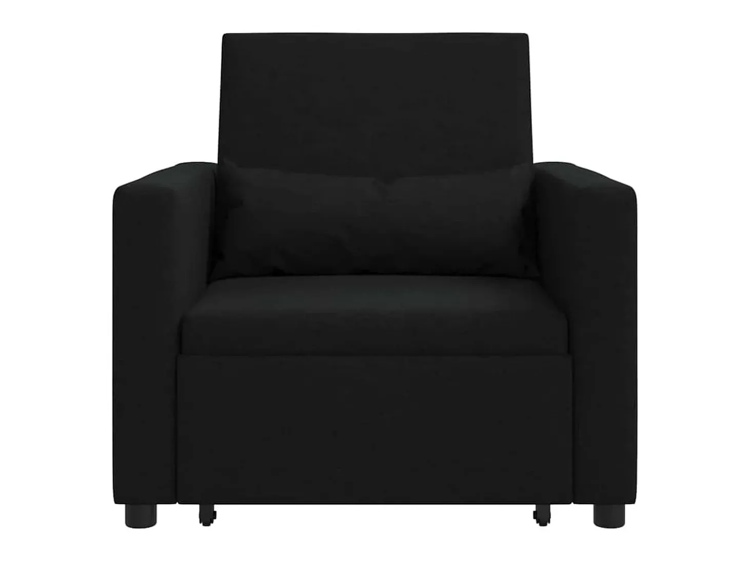 Sofá cama single com rodas Preto 90x165x87 cm tecido SHL709150