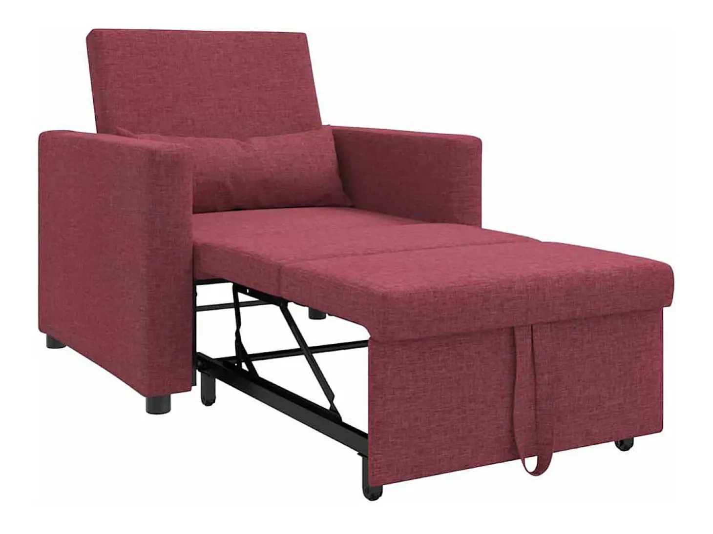 Sofá cama single vermelho tinto 90x165x87 cm tecido SHL554861