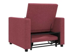 Sofá cama single vermelho tinto 90x165x87 cm tecido SHL554861