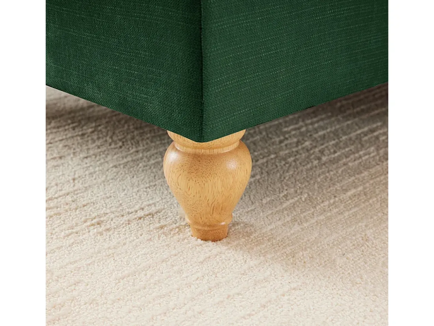 Sofá Cantinho Modular 3 Lugares Chenille - Capa Removível e Puf Móvel - 272x140x93cm - Verde