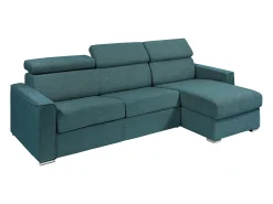 Sofá canto reversível convertível abert. rápida tecido bege, cama 140 cm, esp. 14 cm VIZIR