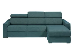 Sofá canto reversível convert. abert. rápida tecido bege ripas largas 140cm E.22cm VIZIR