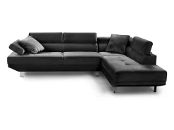 Sofá Chaise Longue de Canto Daniela 262cm Cinza, Chaise Direita