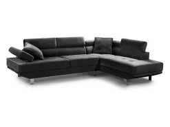 Sofá Chaise Longue de Canto Daniela 262cm Cinza, Chaise Esquerda