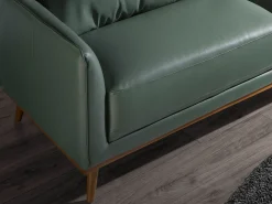 Sofá chaise longue direito em pele verde 6199 ANGEL CERDA