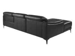 Sofá chaise longue direito em couro preto 6205 ANGEL CERDA