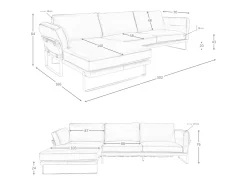 Sofá chaise longue esquerdo em pele de camelo 6231 ANGEL CERDA