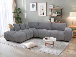 Sofá Chaise Longue Executivo G-Gold 300cm Cinza Chaise Longue Esquerdo