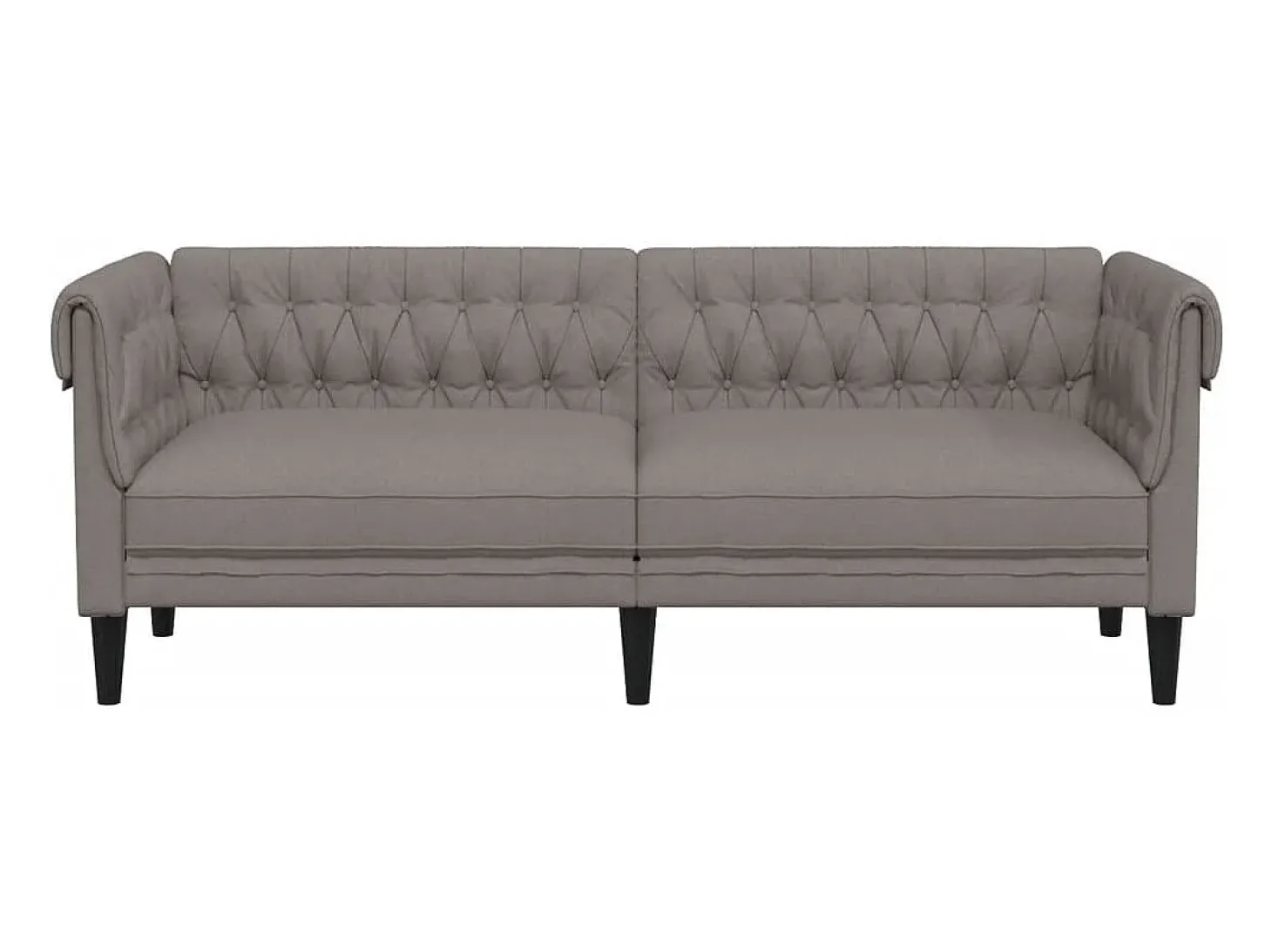 Sofá chesterfield 3 lugares tecido cinzento-acastanhado PT218921