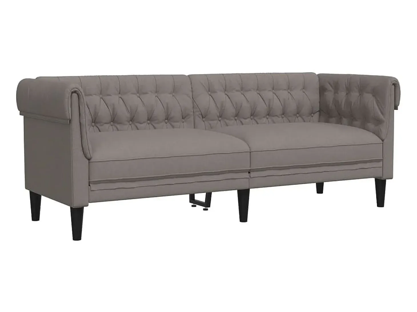 Sofá chesterfield 3 lugares tecido cinzento-acastanhado PT218921