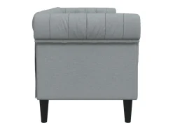 Sofá chesterfield 3 lugares tecido cinzento-claro