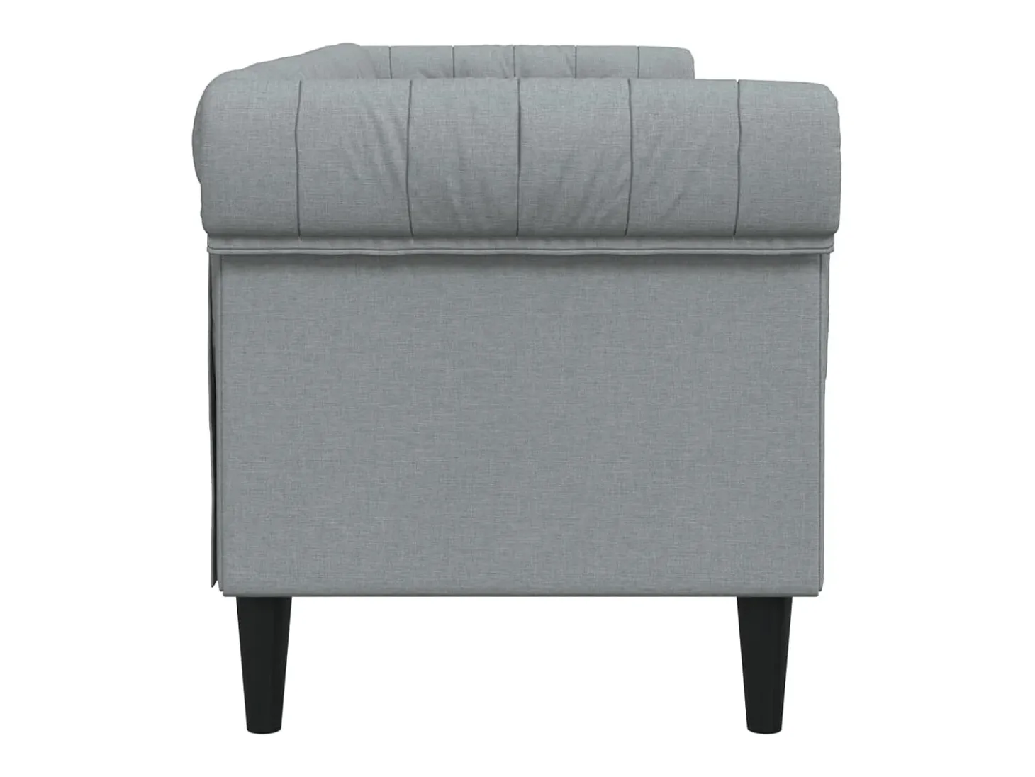 Sofá chesterfield 3 lugares tecido cinzento-claro
