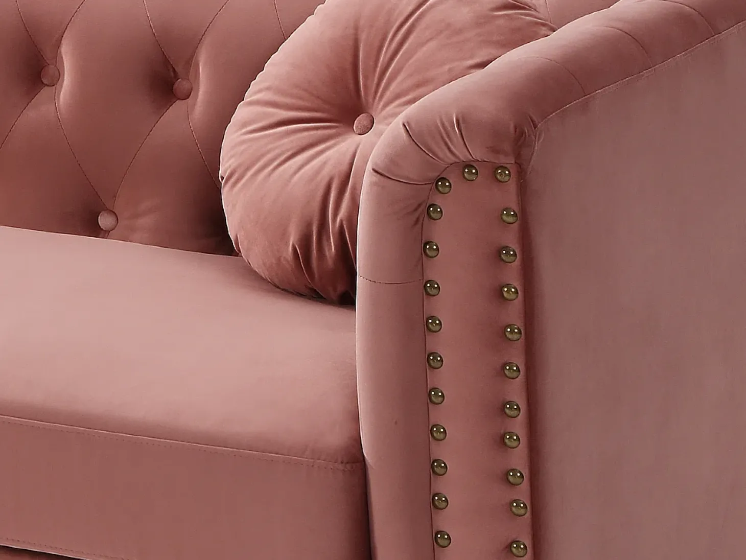 Sofá chesterfield 2 lugares em veludo cor-de-rosa velho TURNER