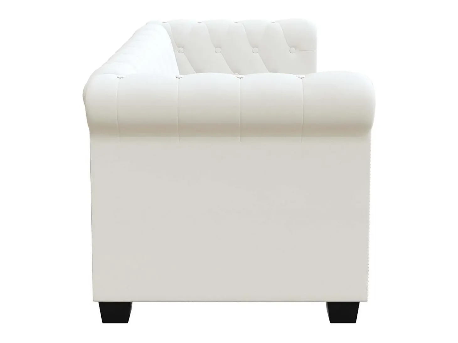 Sofá Chesterfield de 2 lugares em couro artificial branco