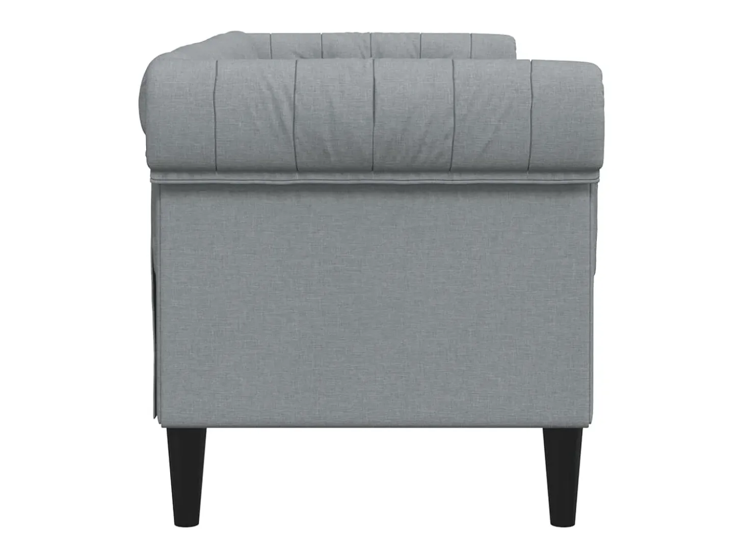 Sofá chesterfield de 2 lugares tecido cinzento-claro