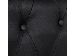 Sofá Chesterfield de 2 lugares 145,5 x 76 x 70 cm couro sintético preto 02_0019571
