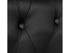 Sofá Chesterfield de 3 lugares em couro artificial preto
