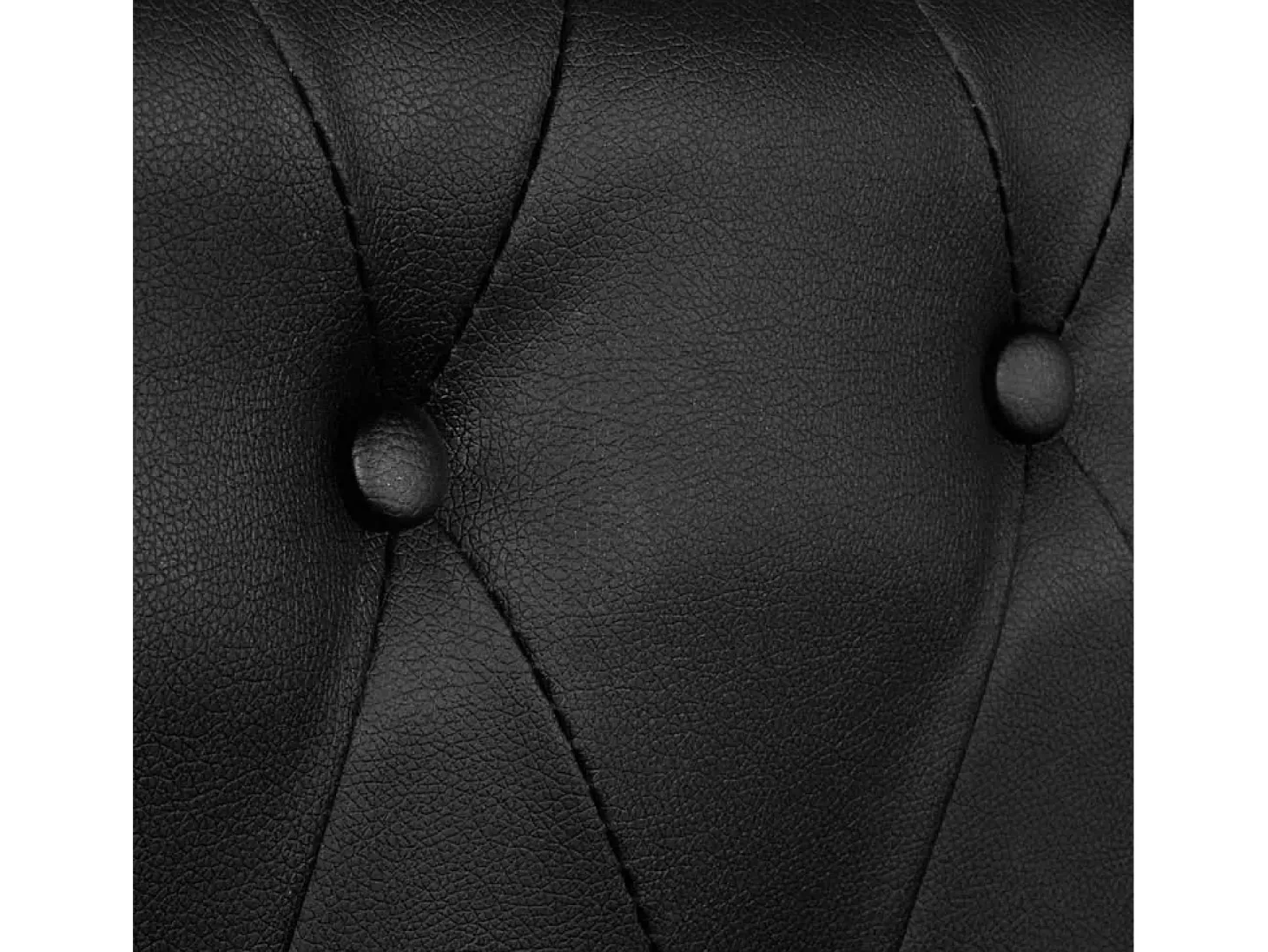Sofá Chesterfield de 3 lugares em couro artificial preto