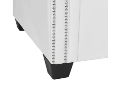 Sofá Chesterfield em forma de L couro artificial branco