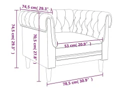 Sofá chesterfield tecido cinzento-acastanhado
