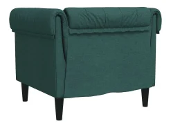 Sofá chesterfield tecido verde-escuro