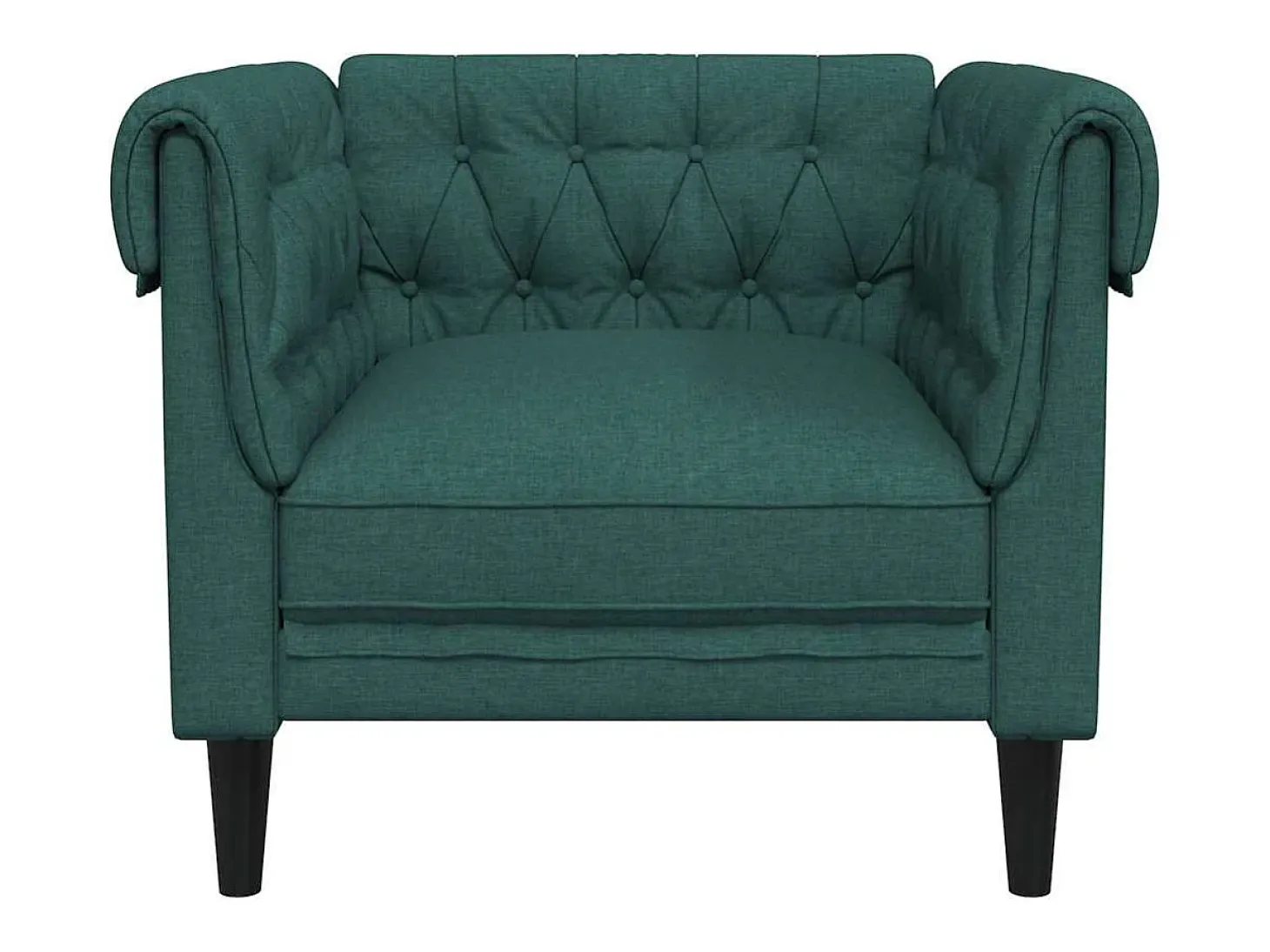 Sofá chesterfield tecido verde-escuro