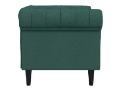 Sofá chesterfield tecido verde-escuro