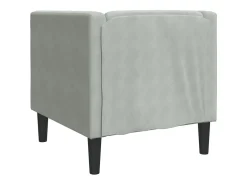 Sofá chesterfield veludo cinzento-claro