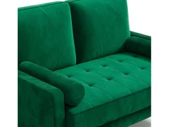 Sofá com 2 assentos escandinavos, mini sofá de braço laminado em Veludo de Adeset, Bolchair da Sala de Livro com Afrestos de Braço, 121x77x87cm - Verde