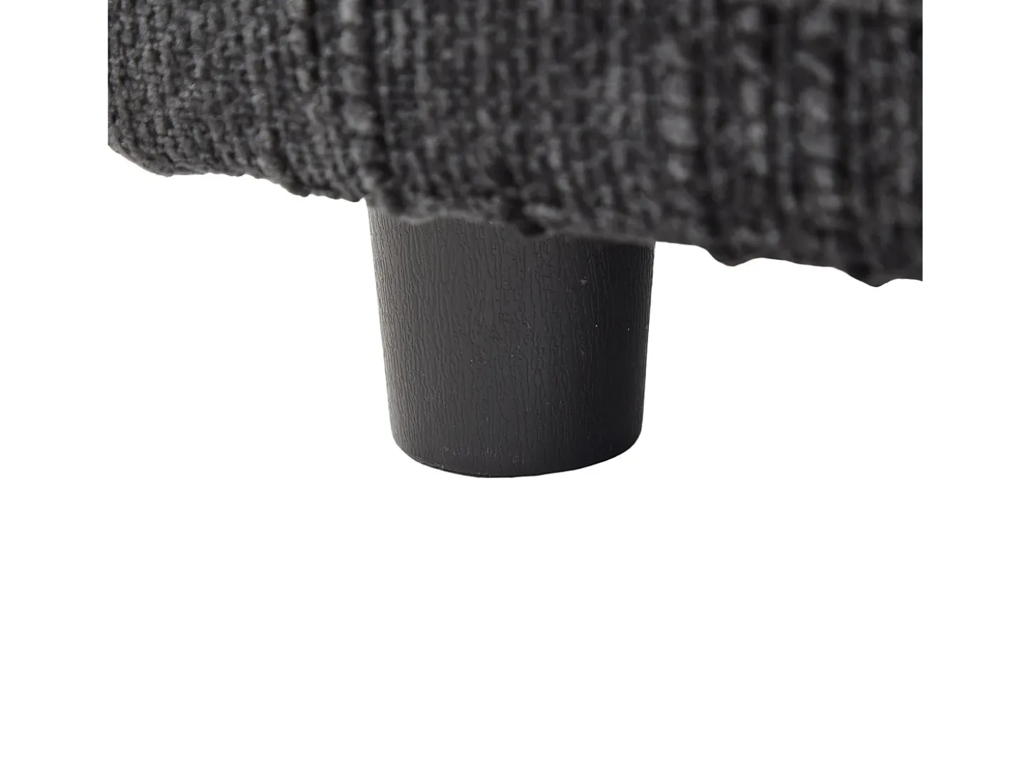 Sofá com 2 bolsos laterais e espaço para arrumação - Tecido chenille - Preto