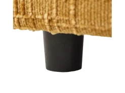 Sofá com 2 bolsos laterais e espaço para arrumação - Tecido chenille - Amarelo mostarda