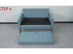 Sofá com 2 lugares escandinavos de 2 lugares, mini sofá de braço laminado em Velvet Adeset, poltrona da sala com apoios de braços, 121x77x87cm - cinza