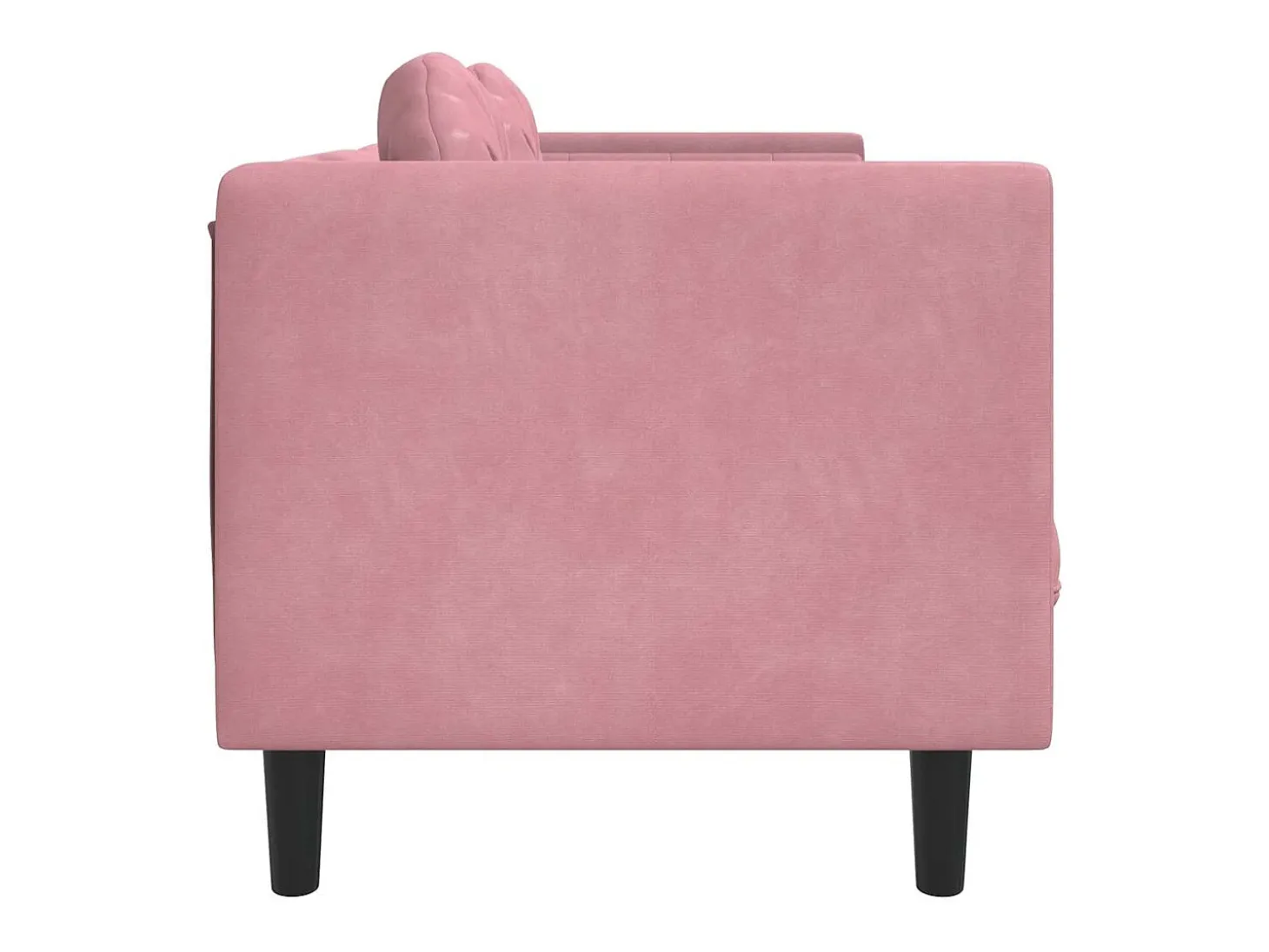 Sofá com almofadões 3 lugares veludo rosa