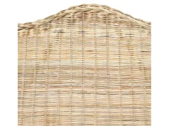 Sofá com almofadão vime natural e linho