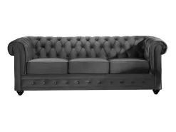 Sofá confort de 3 lugares CHESTERFIELD - Veludo antracite