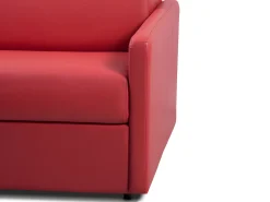 Sofá convertível abertura rápida couro sintético vermelho assento espuma com assento de memória de forma 140 cm colchão 14 cm CALIFE