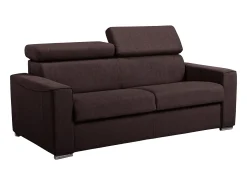 Sofá convertível abertura rápida tecido castanho assento de memória de forma 120 cm colchão 14 cm VIZIR