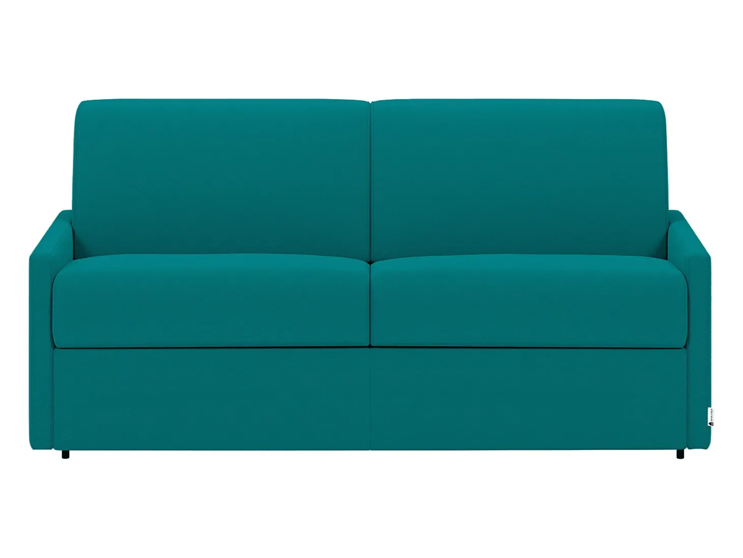 Sofá convertível abertura rápida tecido azul turquesa assento com assento de memória de forma 160 cm colchão 22 cm CALIFE