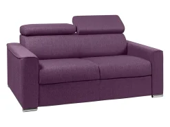 Sofá convertível abertura rápida tecido roxo assento memória de forma 120 cm colchão 14 cm VIZIR