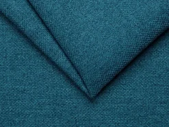 Sofá convertível abertura rápida tecido azul cama 140 cm e colchão 14 cm DONETO