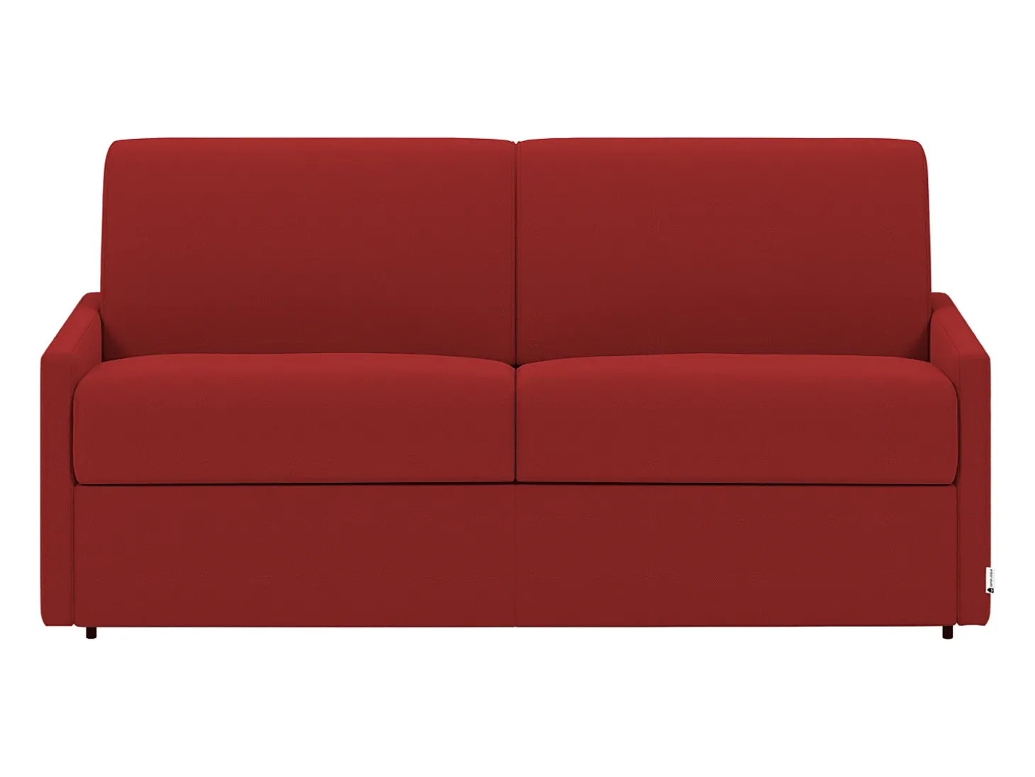 Sofá convertível abertura rápida em tecido vermelho assento de espuma com assento de memória de forma 140 cm colchão 22 cm CALIFE
