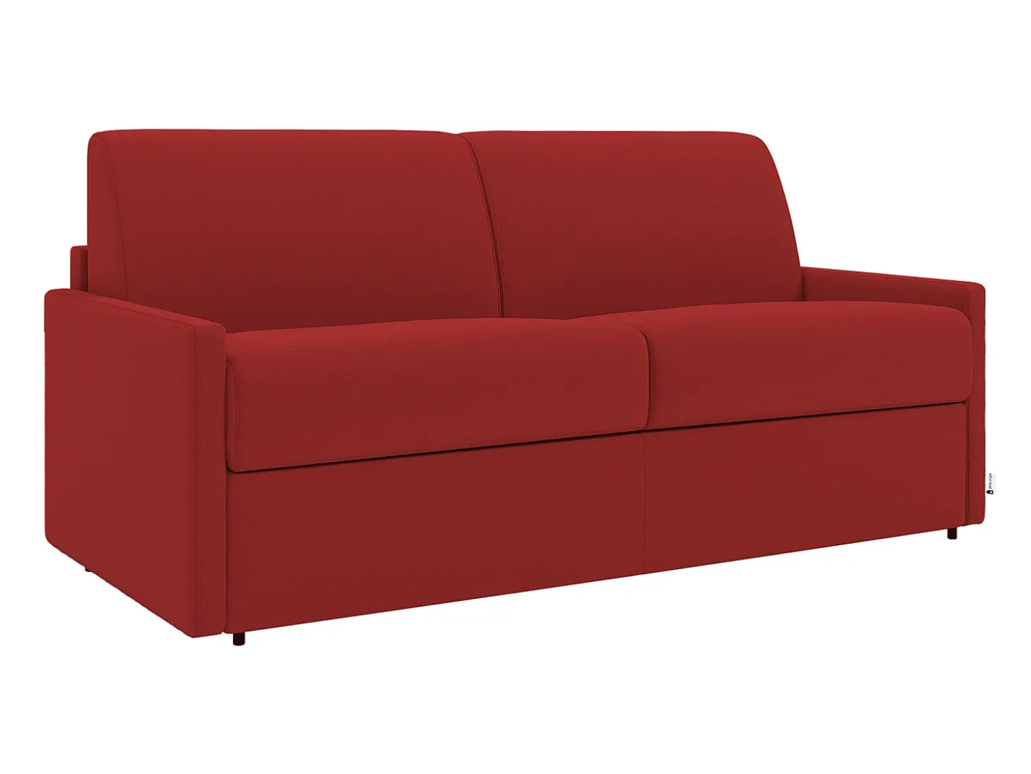 Sofá convertível abertura rápida em tecido vermelho assento de espuma com assento de memória de forma 140 cm colchão 22 cm CALIFE