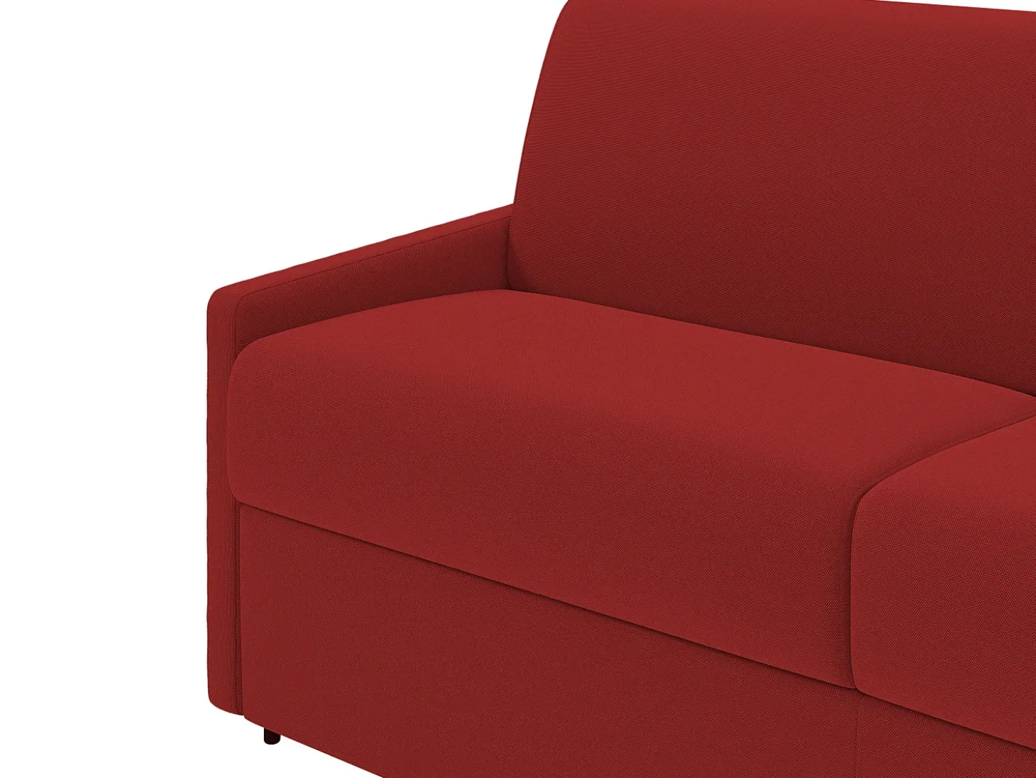 Sofá convertível abertura rápida em tecido vermelho assento de espuma com assento de memória de forma 140 cm colchão 22 cm CALIFE