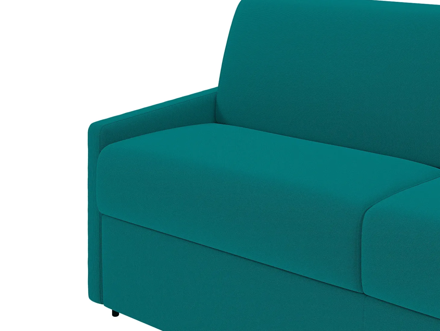 Sofá convertível abertura rápida em tecido azul turquesa com assento de memória de forma 120 cm colchão 22 cm CALIFE