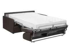 Sofá convertível abertura rápida couro sintético toupeira assento memória de forma 140 cm colchão 22 cm CALIFE