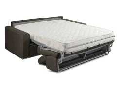 Sofá convertível abertura rápida tecido castanho assento memória de forma 120 cm colchão 18 cm VIZIR