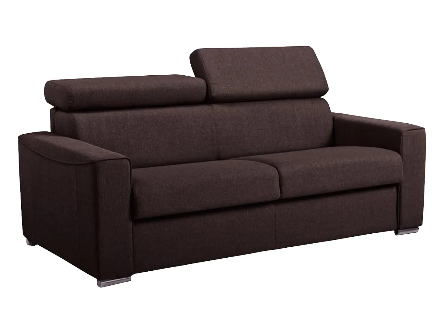 Sofá convertível abertura rápida tecido castanho assento memória de forma 120 cm colchão 18 cm VIZIR