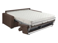 Sofá convertível em tecido castanho assento com assento de memória de forma 140 colchão memória de forma 18cm VIZIR