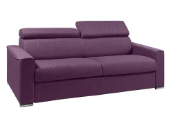 Sofá convertível em tecido roxo assento com assento de memória de forma 160 colchão memória de forma 14cm VIZIR