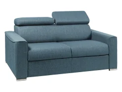 Sofá convertível em tecido azul com assento de memória de forma 120 colchão de memória de forma 18cm VIZIR